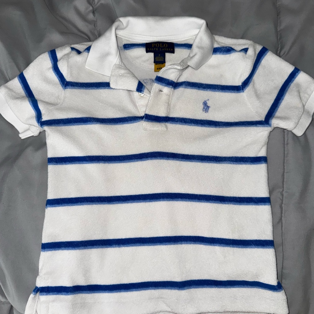 Polo by Ralph Lauren White and Blue Striped Polo Shirt